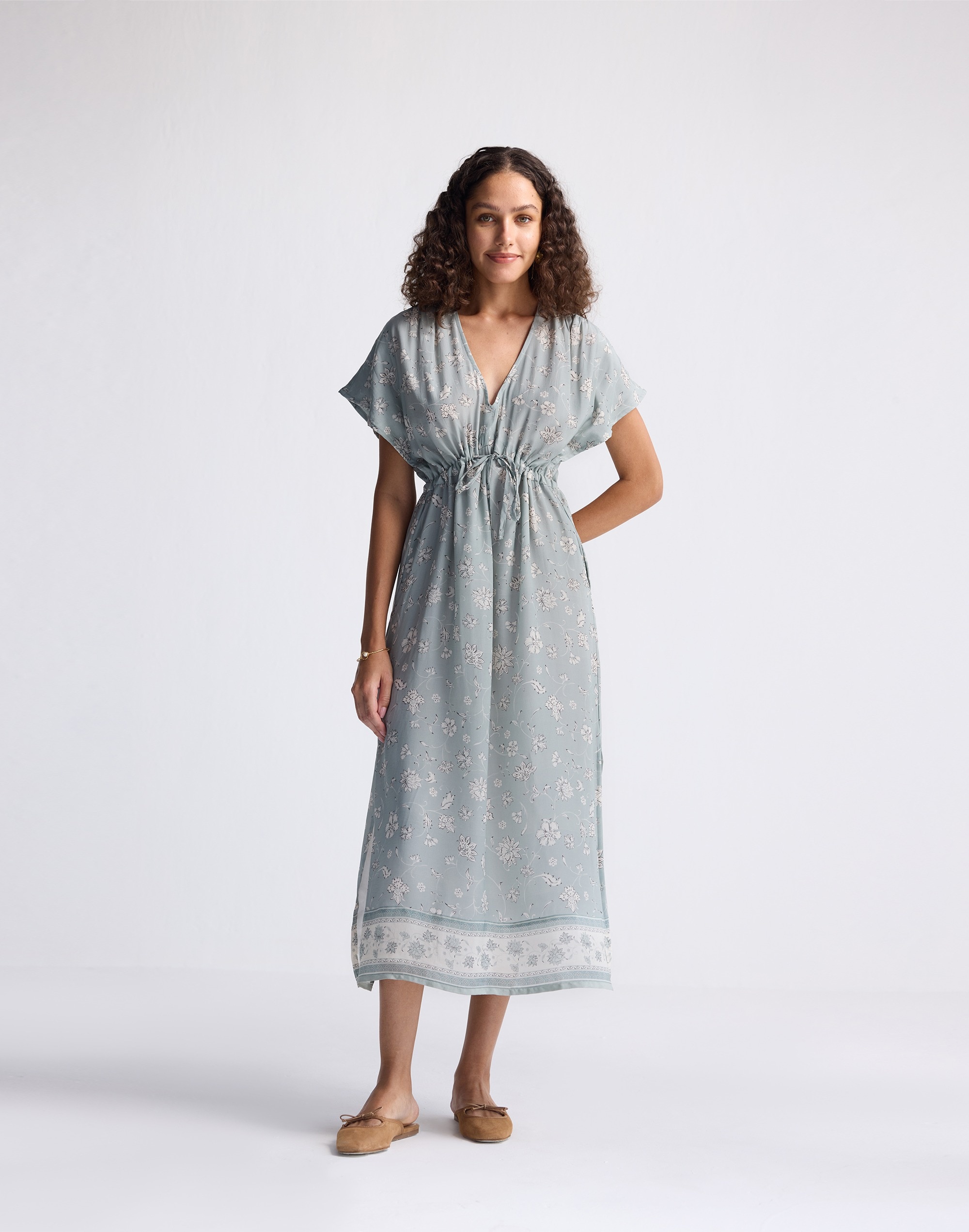 Reistor® Gathered Maxi Dress Sage Green | Madewell