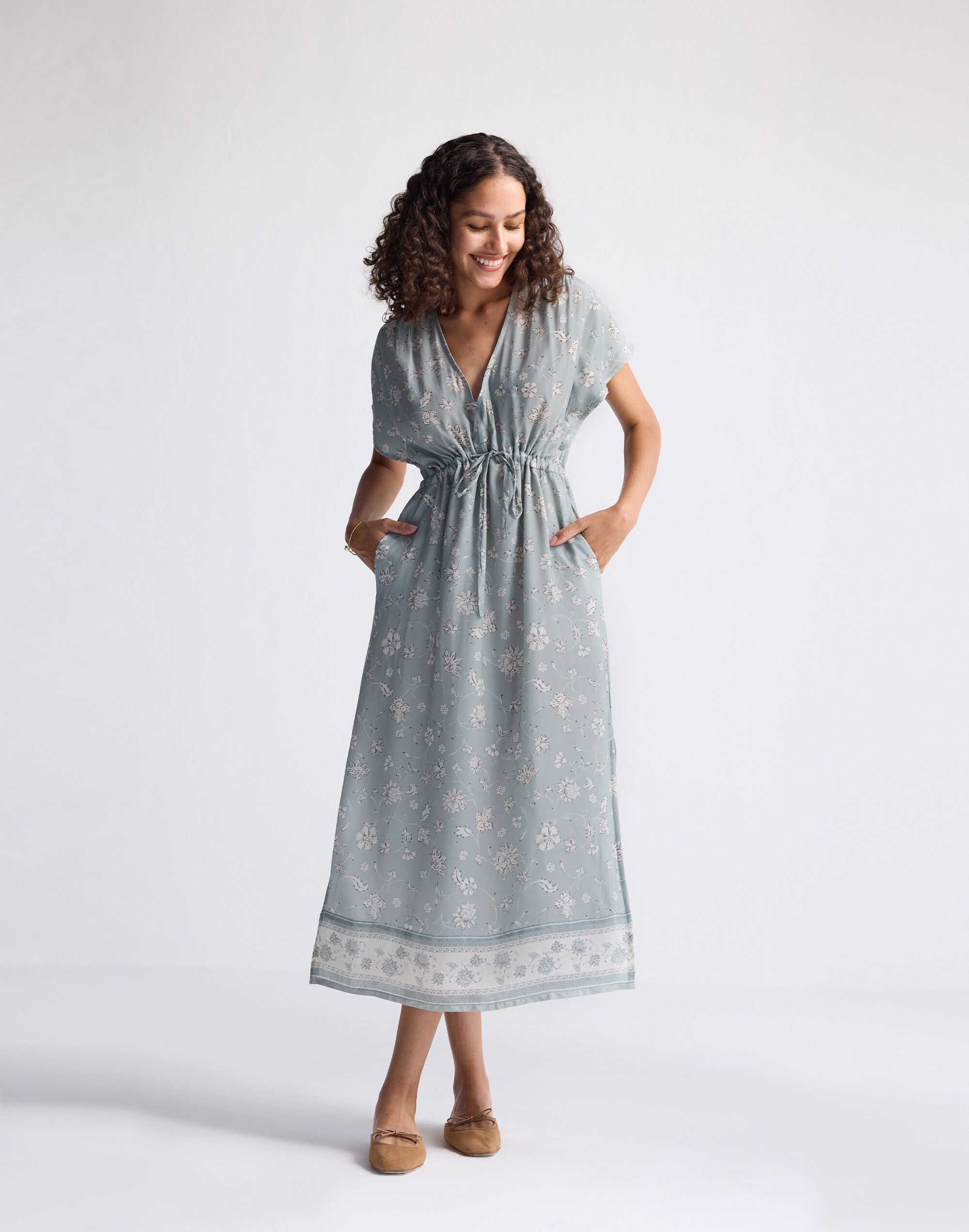 Reistor® Gathered Maxi Dress Sage Green | Madewell