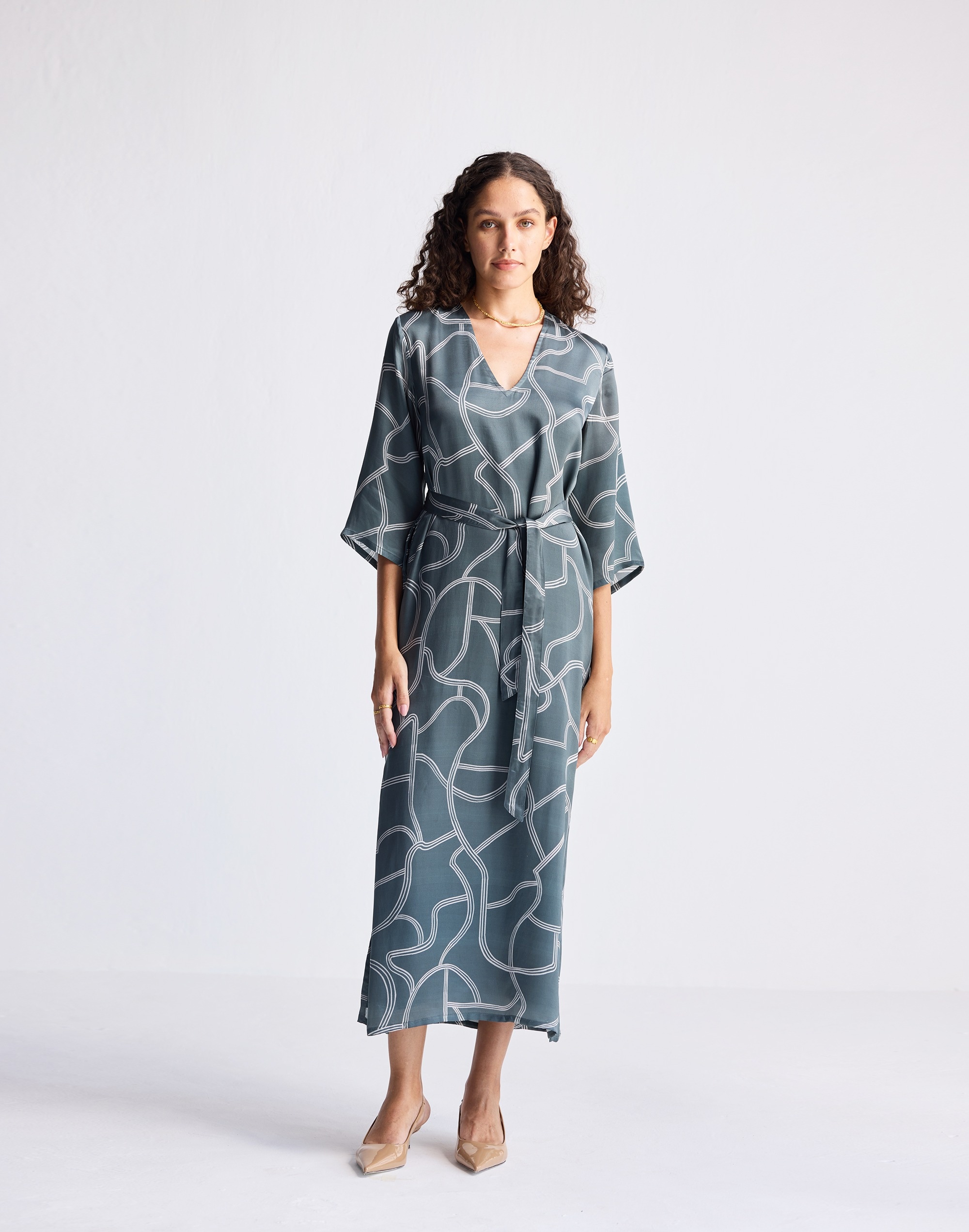 Reistor® Maxi Dress with Side Slits Abstract Stripes | Madewell