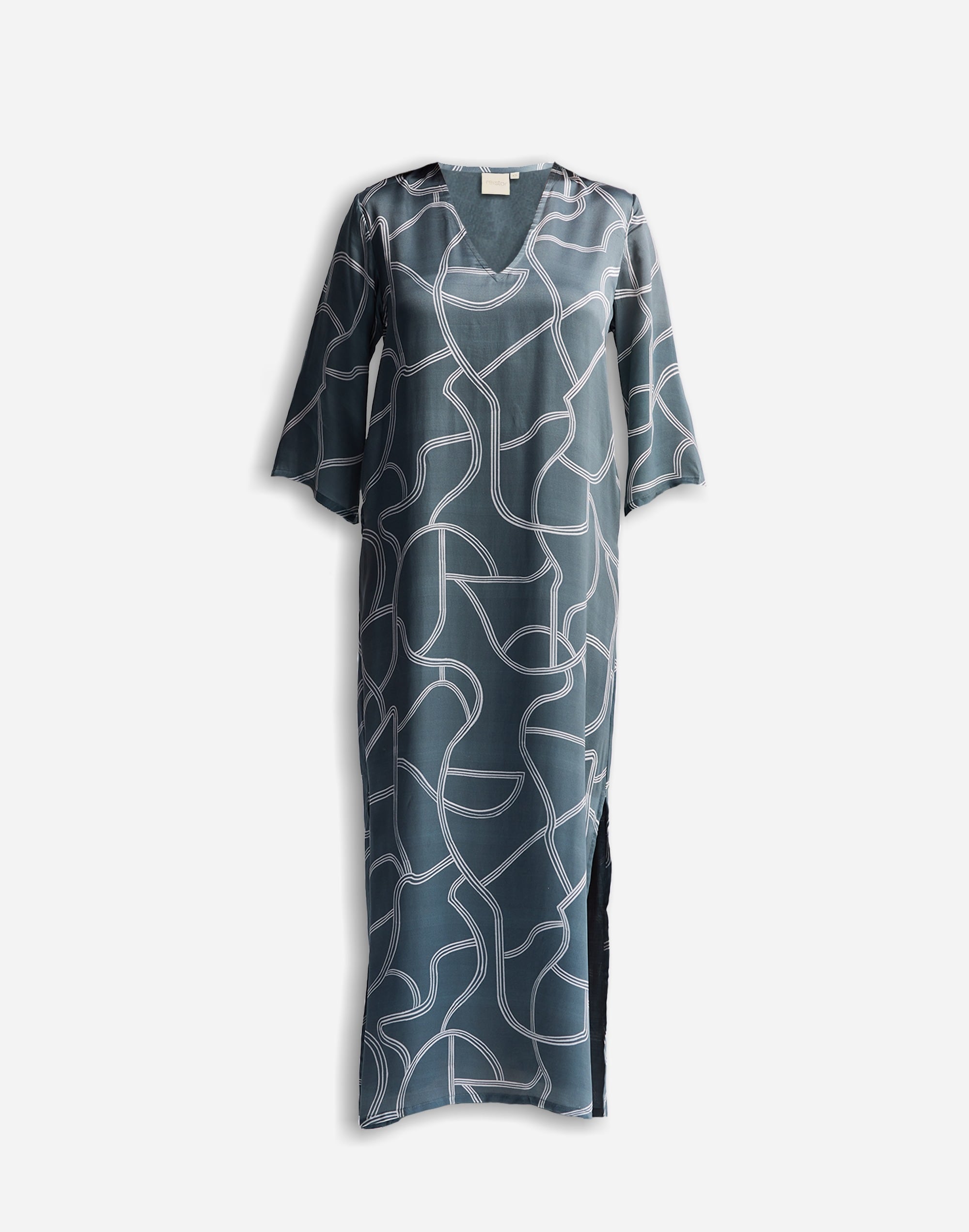 Reistor® Maxi Dress with Side Slits Abstract Stripes | Madewell