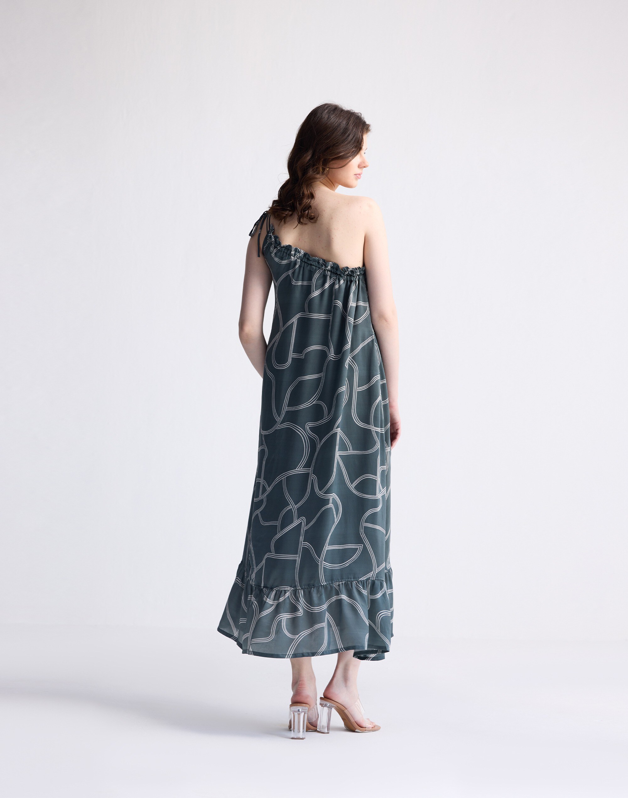 Reistor® One Shoulder Midi Dress Abstract Stripes | Madewell