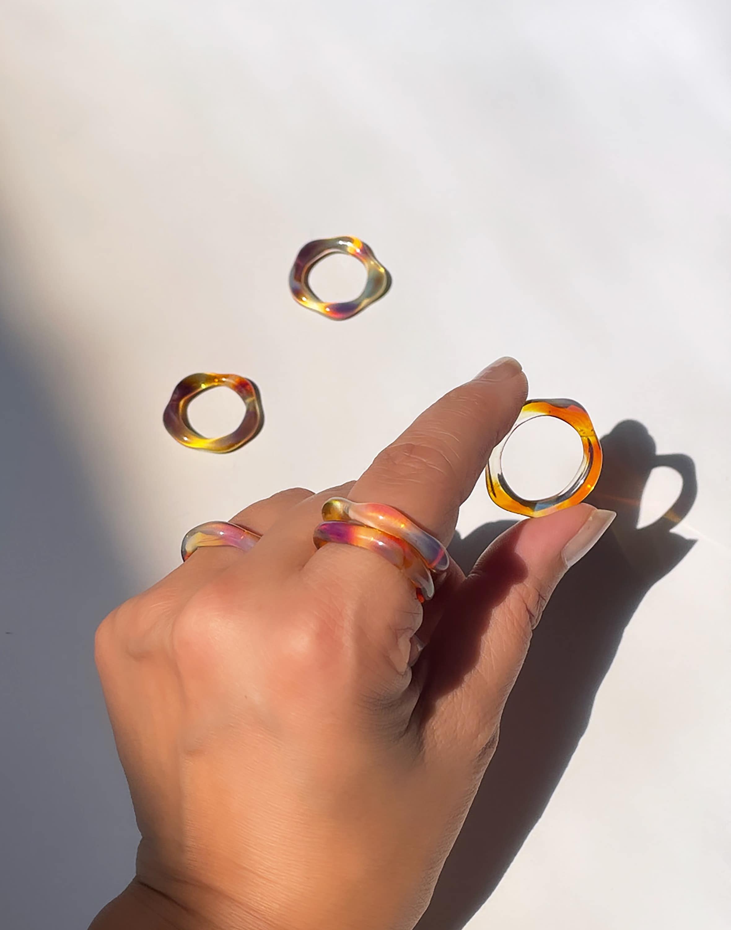 Jane D'Arensbourg Amber Organic Band Glass Ring | Madewell