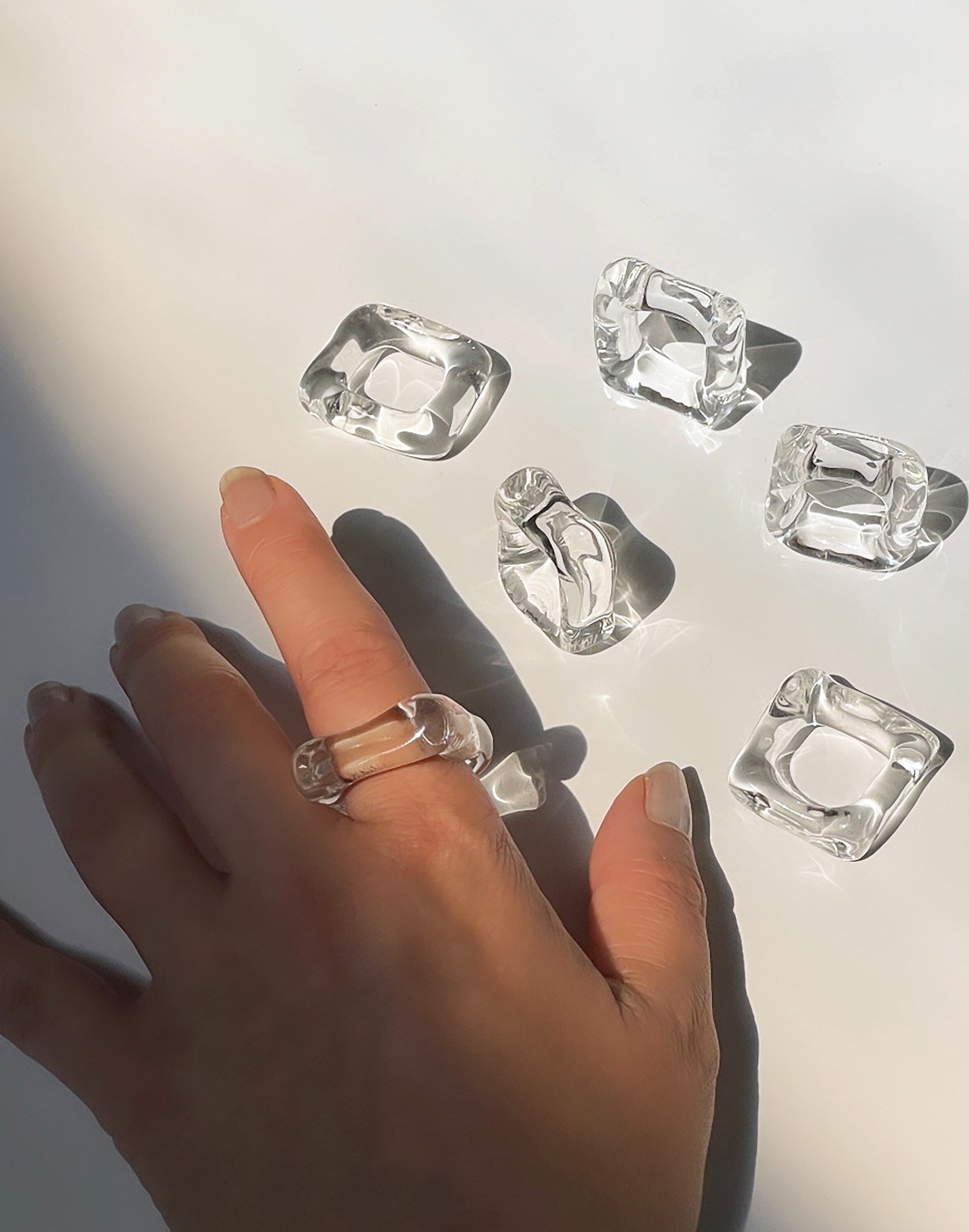 Jane D'Arensbourg Thick Clear Glass Cube Ring | Madewell